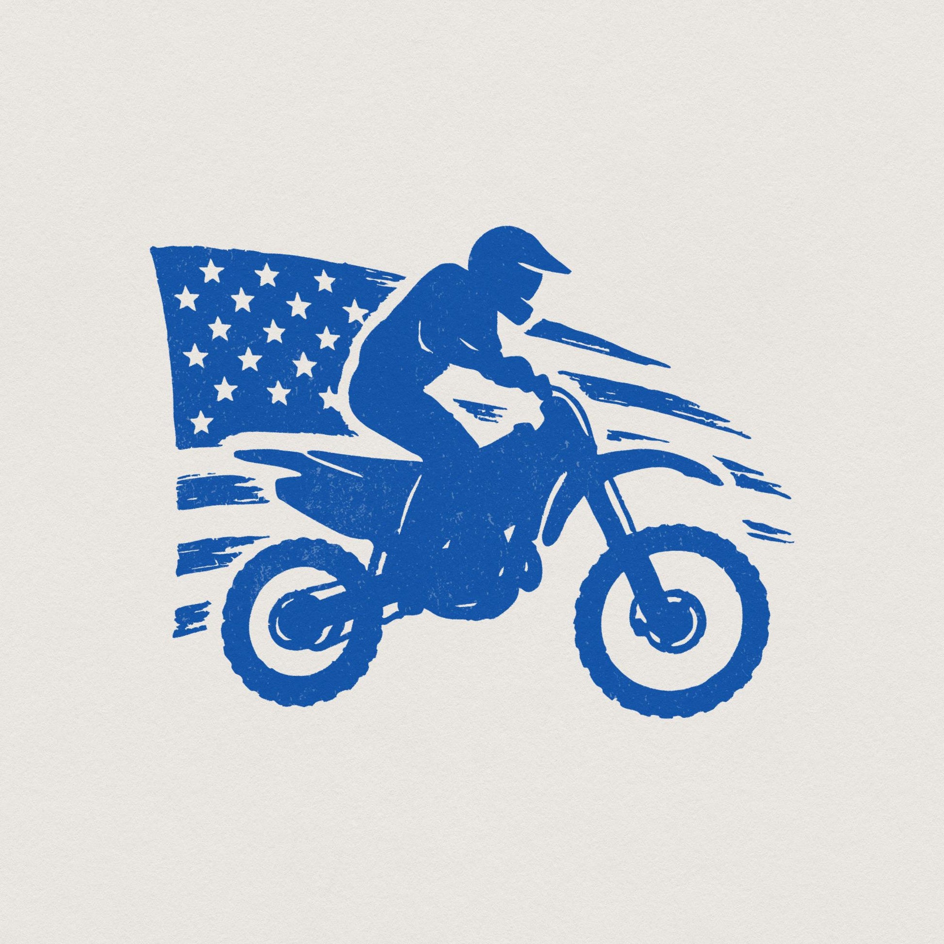 Motocross Biker USA Flag PNG, Patriotic Dirt Bike Digital Download - 300