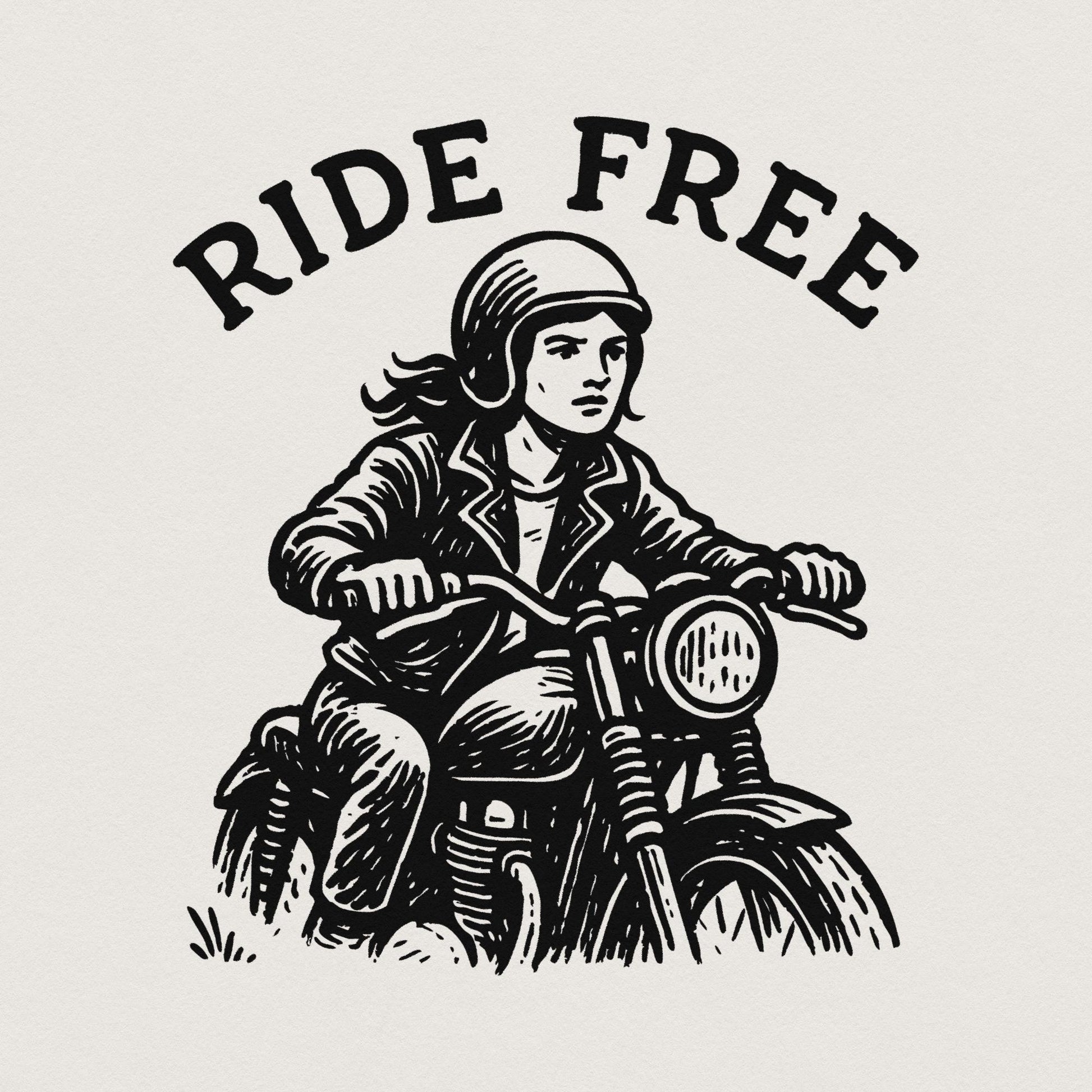 Ride Free PNG, Motorcycle Rider Digital Download - 300 DPI Design for