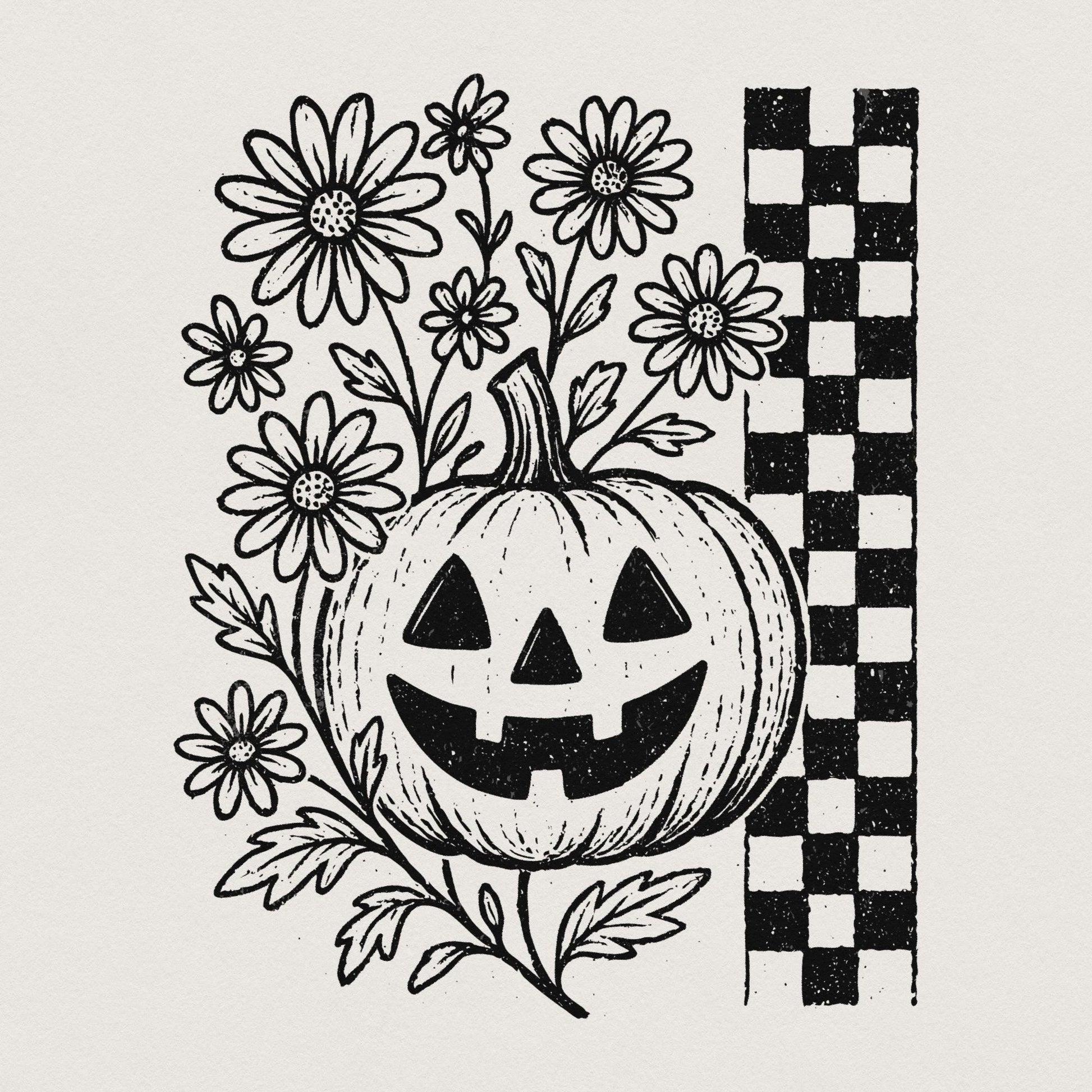 Jack O Lantern Flowers PNG, Halloween Pumpkin Digital Download - 300 DPI