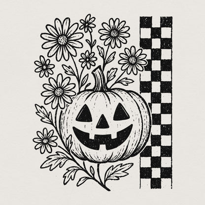 Jack O Lantern Flowers PNG, Halloween Pumpkin Digital Download - 300 DPI