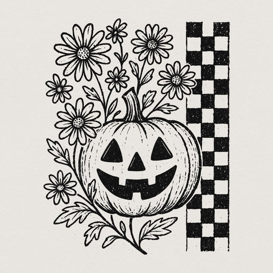 Jack O Lantern Flowers PNG, Halloween Pumpkin Digital Download - 300 DPI