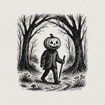 Pumpkin Head PNG, Spooky Halloween Digital Download - 300 DPI Design for