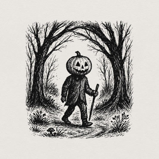 Pumpkin Head PNG, Spooky Halloween Digital Download - 300 DPI Design for