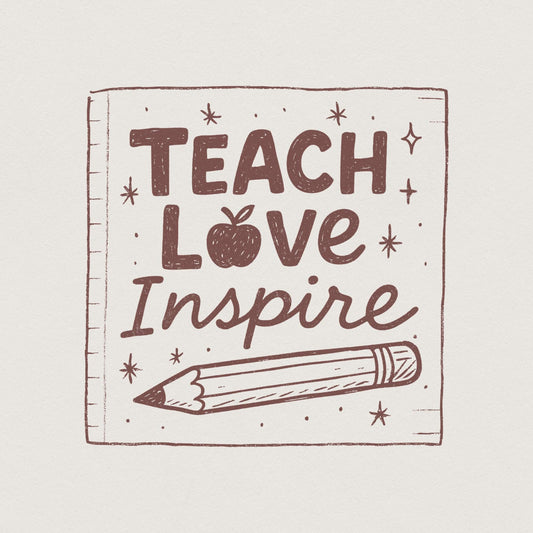 Teach Love Inspire PNG, Teacher Shirt PNG Design - 300 DPI Design for