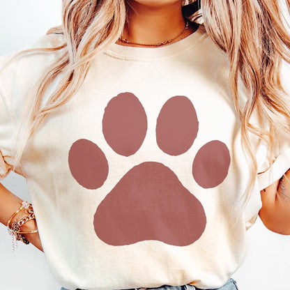 Brown Paw Print PNG, Digital Download for Pet Lovers - 300 DPI Design for