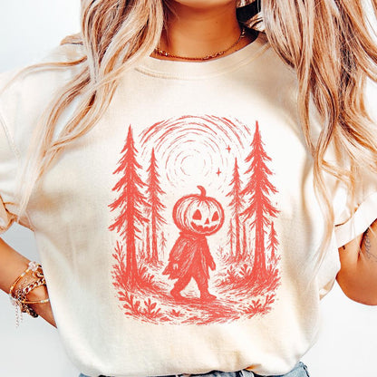 Pumpkin Head PNG, Halloween Digital Art - 300 DPI Design for T-Shirt