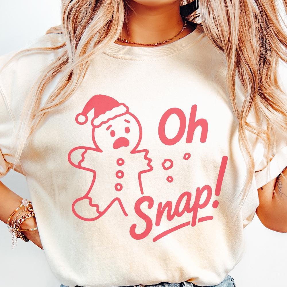 Oh Snap! PNG, Funny Gingerbread Cookie Christmas Design - 300 DPI Design