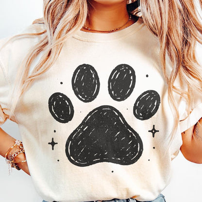 Paw Print PNG, Pet Lover Digital Download - 300 DPI Design for T-Shirt