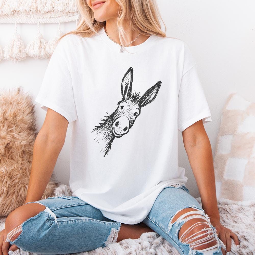 Funny Donkey PNG Illustration, Animal Drawing Clipart - 300 DPI Design