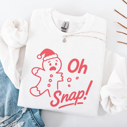 Oh Snap! PNG, Funny Gingerbread Cookie Christmas Design - 300 DPI Design