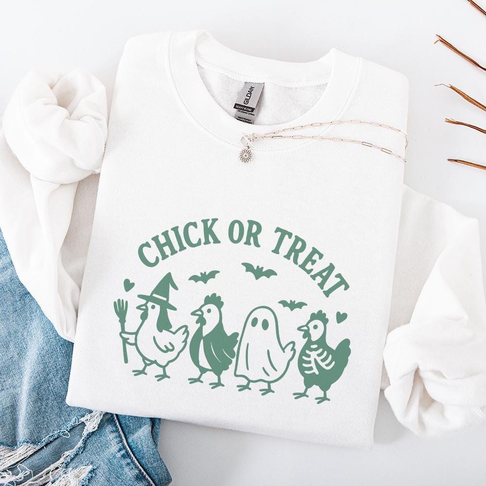 Chick Or Treat PNG, Funny Halloween Chicken Shirt - 300 DPI Design for