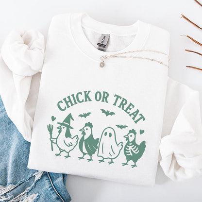Chick Or Treat PNG, Funny Halloween Chicken Shirt - 300 DPI Design for