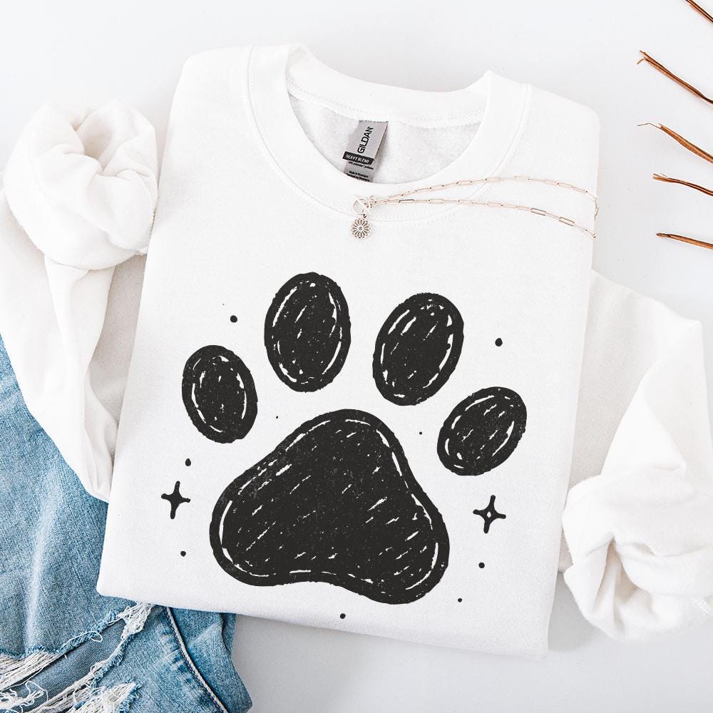 Paw Print PNG, Pet Lover Digital Download - 300 DPI Design for T-Shirt