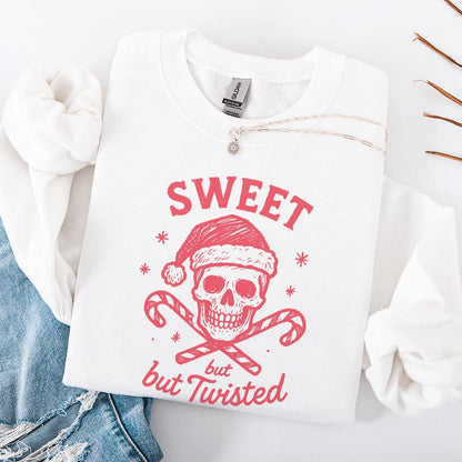 Sweet But Twisted PNG, Christmas Skull Digital Download - 300 DPI Design