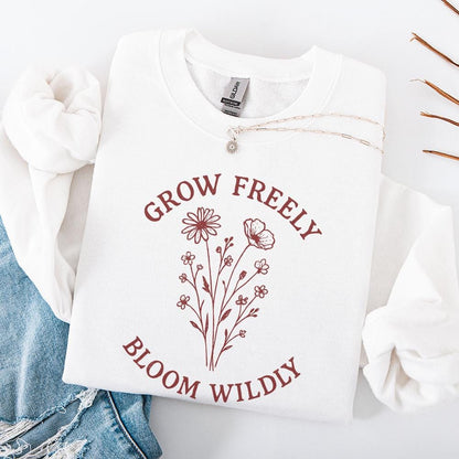 Grow Freely Bloom Wildly PNG, Wildflower PNG - 300 DPI Design for T-Shirt