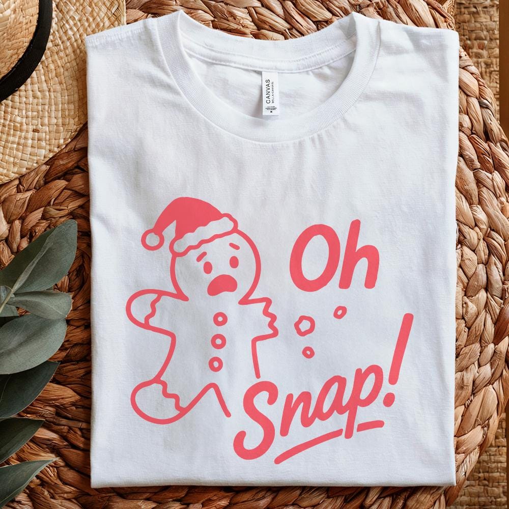 Oh Snap! PNG, Funny Gingerbread Cookie Christmas Design - 300 DPI Design
