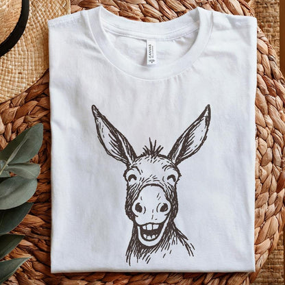 Funny Donkey PNG, Smiling Animal Clipart - 300 DPI Design for T-Shirt