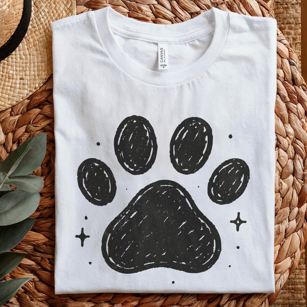 Paw Print PNG, Pet Lover Digital Download - 300 DPI Design for T-Shirt