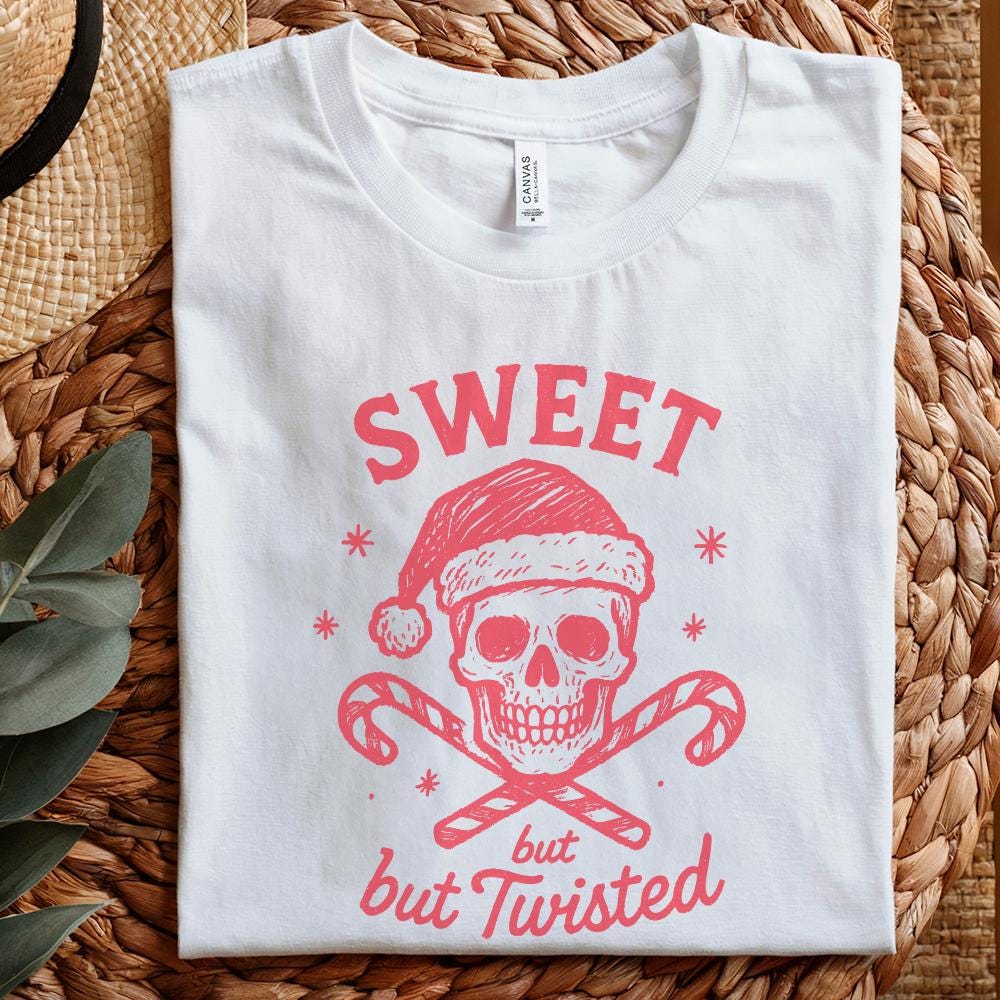 Sweet But Twisted PNG, Christmas Skull Digital Download - 300 DPI Design