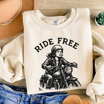 Ride Free PNG, Motorcycle Rider Digital Download - 300 DPI Design for