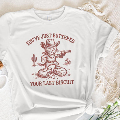 You’ve Just Buttered Your Last Biscuit PNG, Funny Cowboy Cat Digital