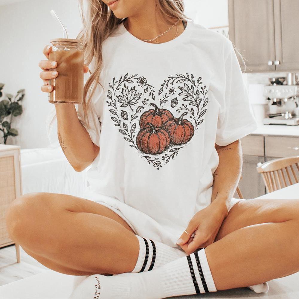 Pumpkin Heart PNG, Fall Pumpkin Digital Download - 300 DPI Design for