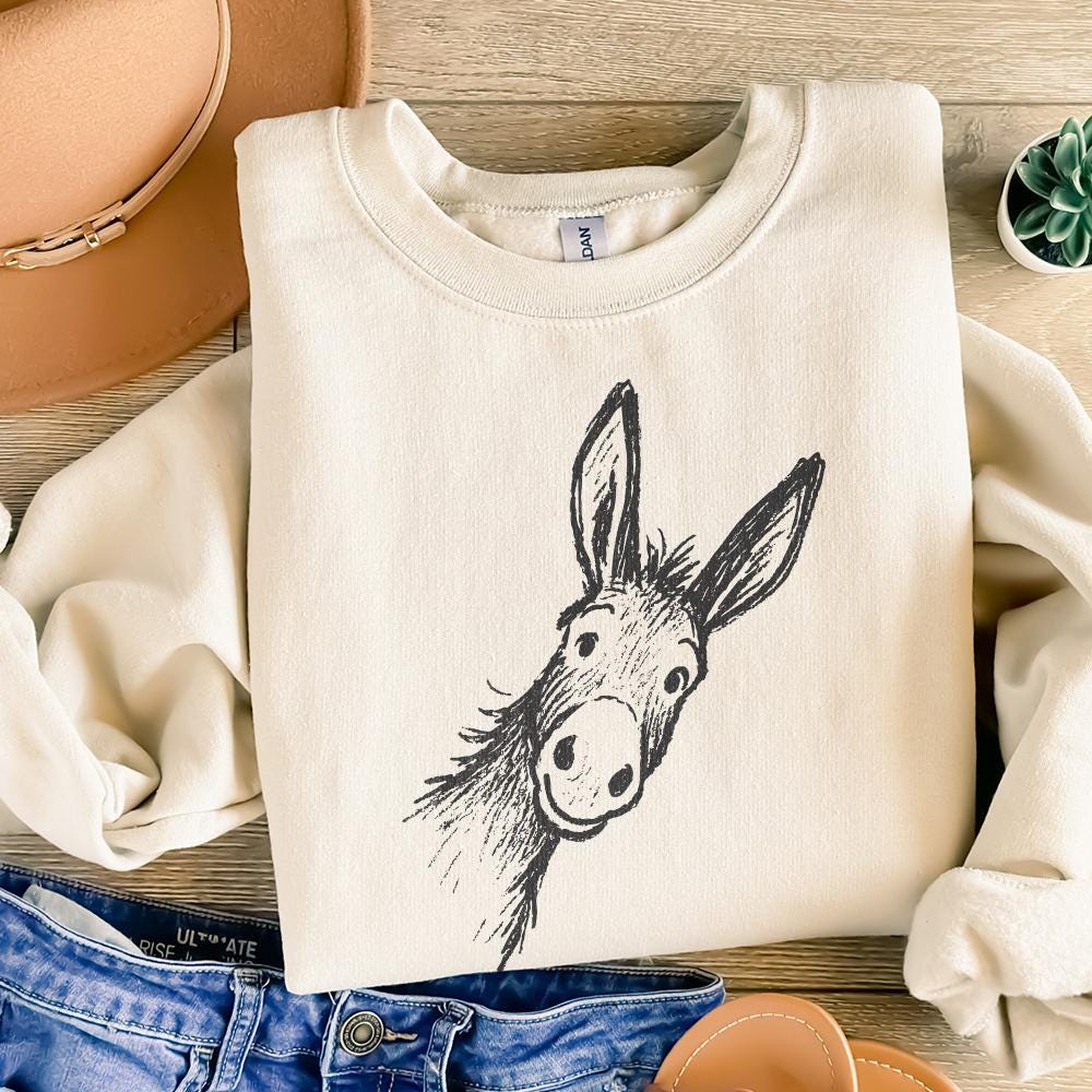 Funny Donkey PNG Illustration, Animal Drawing Clipart - 300 DPI Design