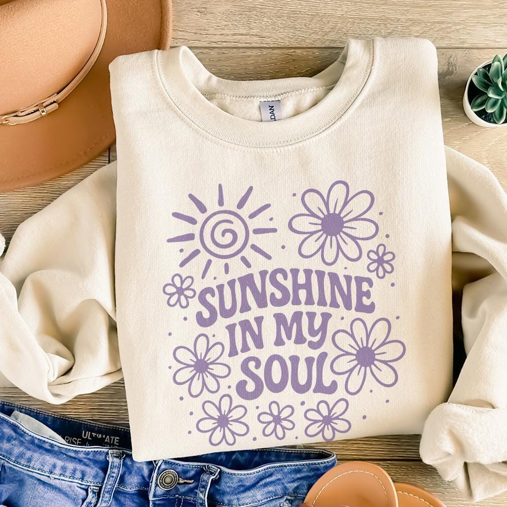 Sunshine In My Soul PNG, Retro Flower PNG - 300 DPI Design for T-Shirt