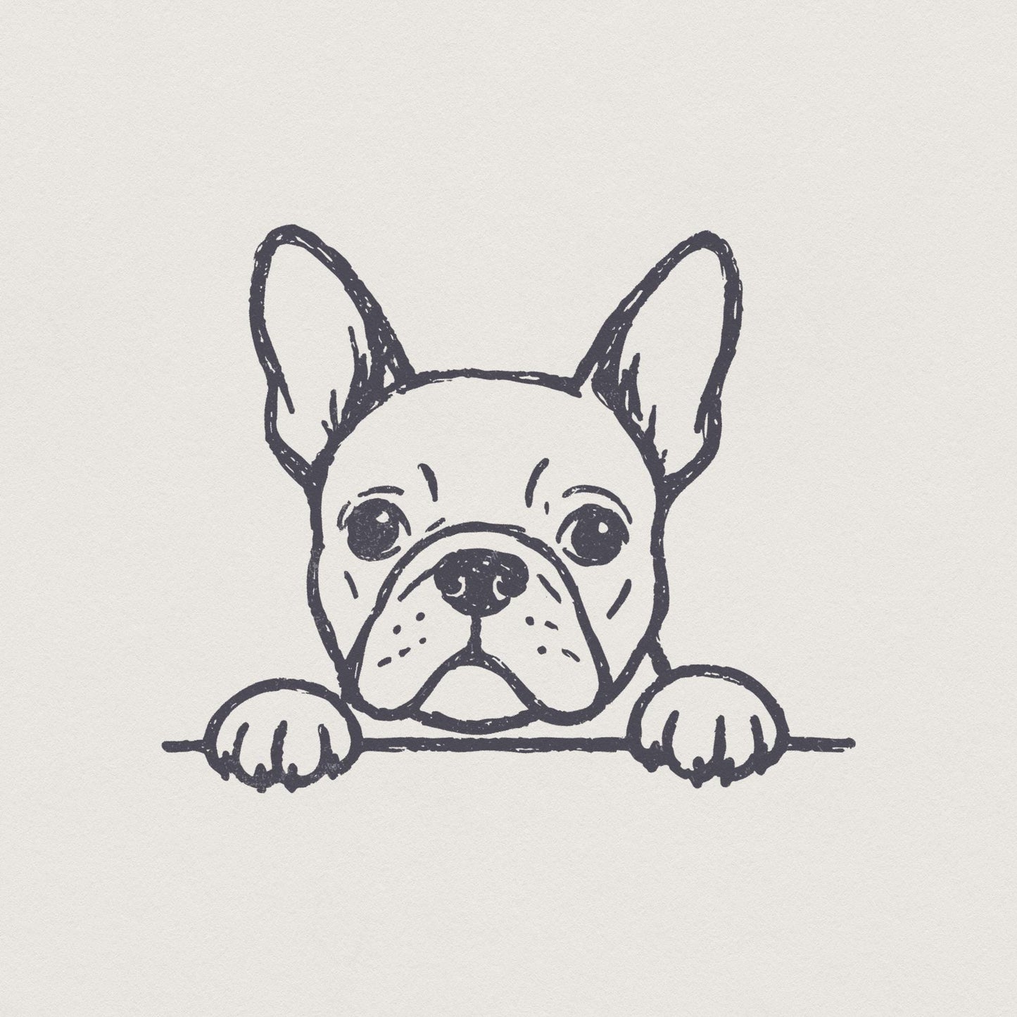 French Bulldog PNG, Cute Dog Line Art - 300 DPI Design for T-Shirt
