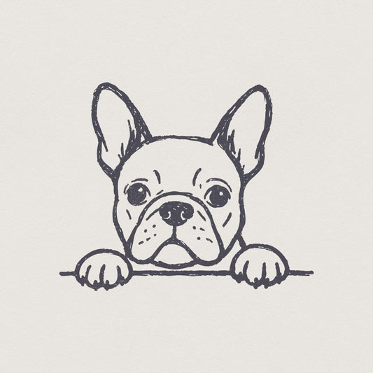 French Bulldog PNG, Cute Dog Line Art - 300 DPI Design for T-Shirt