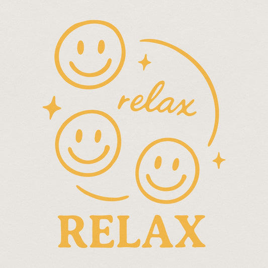 Relax PNG, Smiley Face Digital Download - 300 DPI Design for T-Shirt
