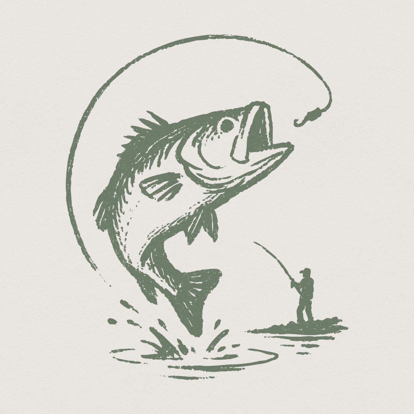 Bass Fishing PNG, Digital Download - 300 DPI Design for T-Shirt