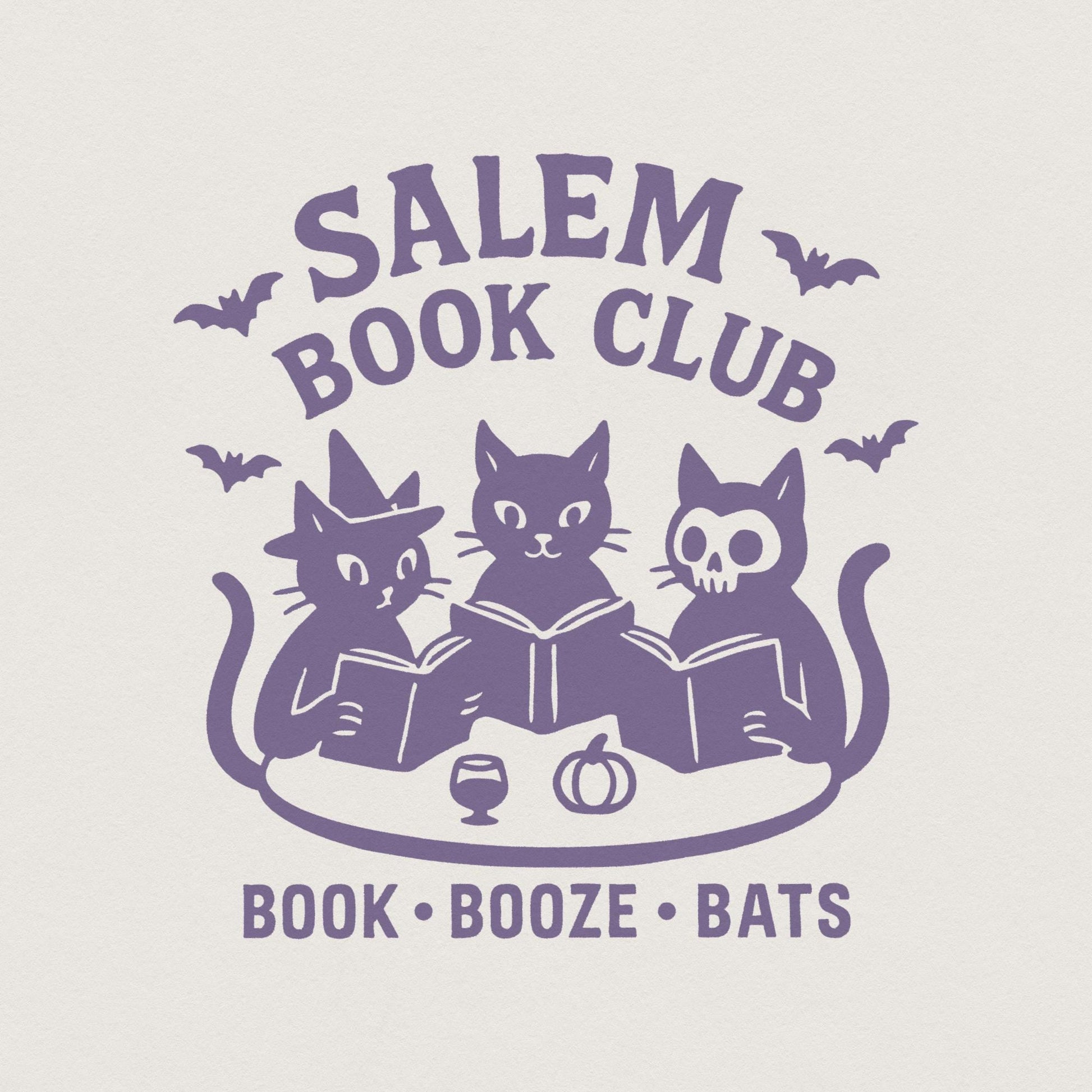 Salem Book Club PNG, Book Booze Bats Digital Download - 300 DPI Design