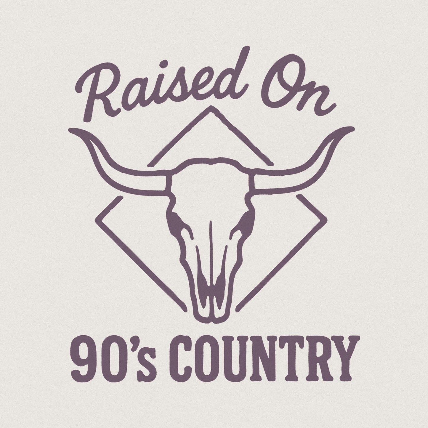 Raised On 90's Country PNG, Western Skull Clipart - 300 DPI Design for