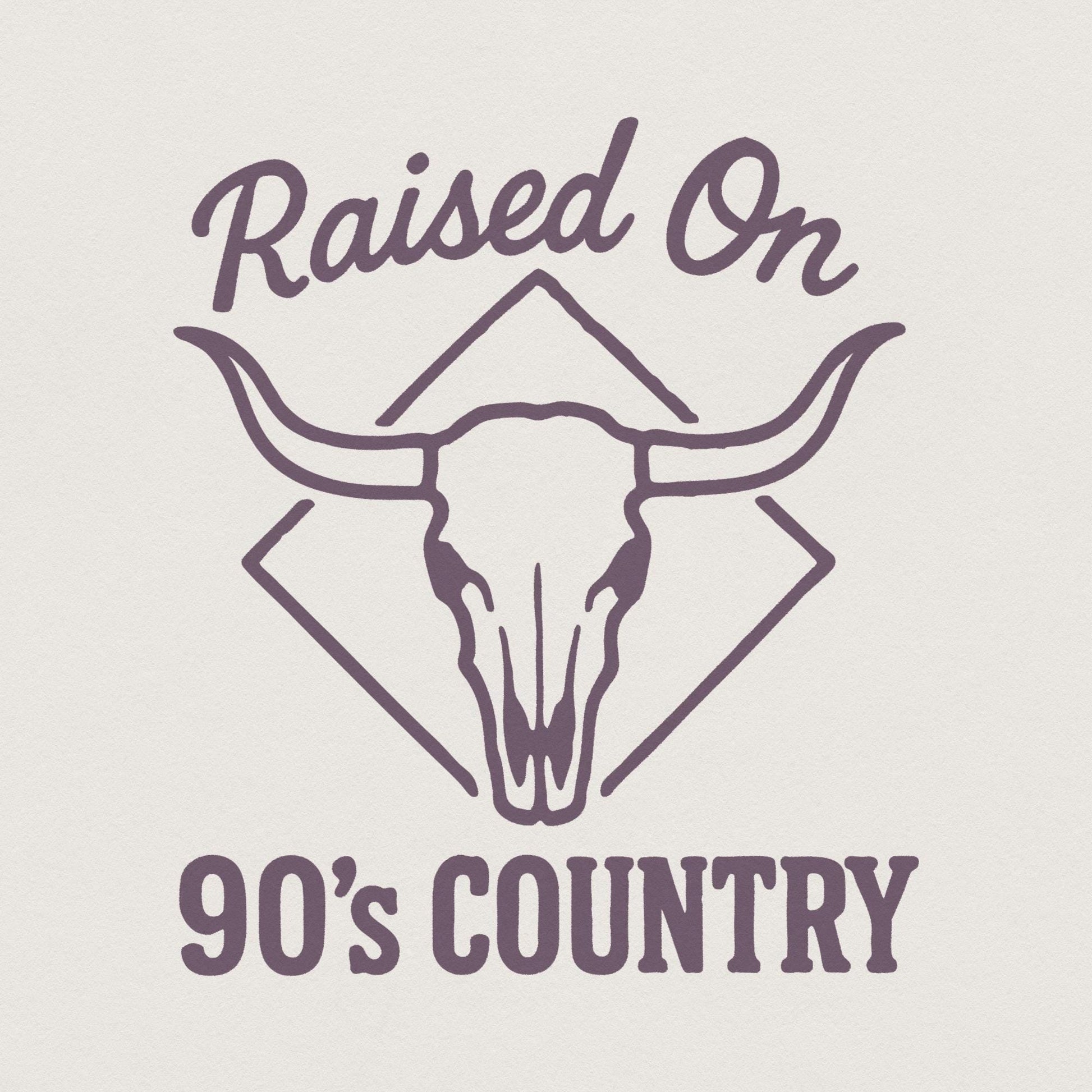 Raised On 90's Country PNG, Western Skull Clipart - 300 DPI Design for