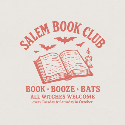 Salem Book Club PNG, Book Booze Bats - 300 DPI Design for T-Shirt