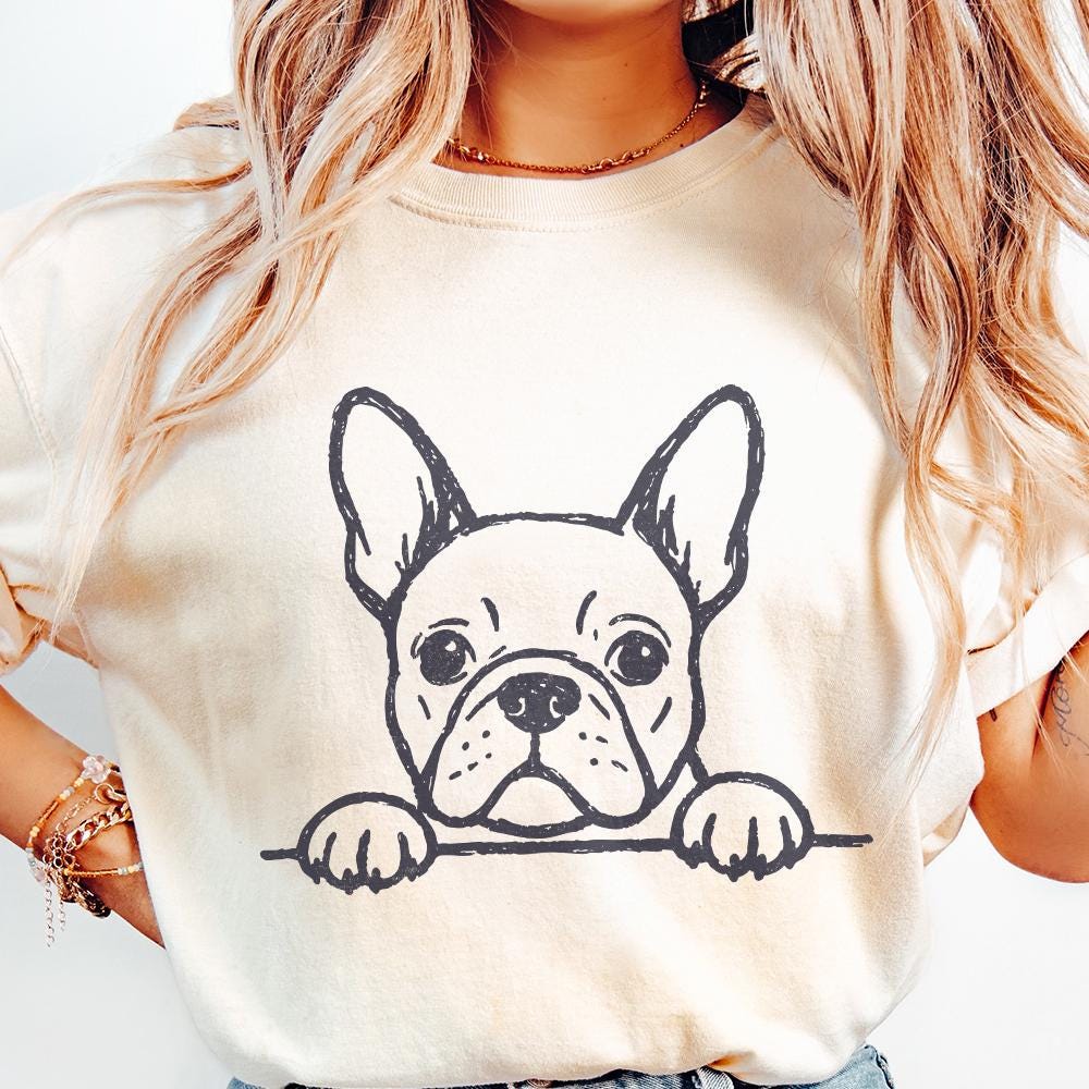French Bulldog PNG, Cute Dog Line Art - 300 DPI Design for T-Shirt