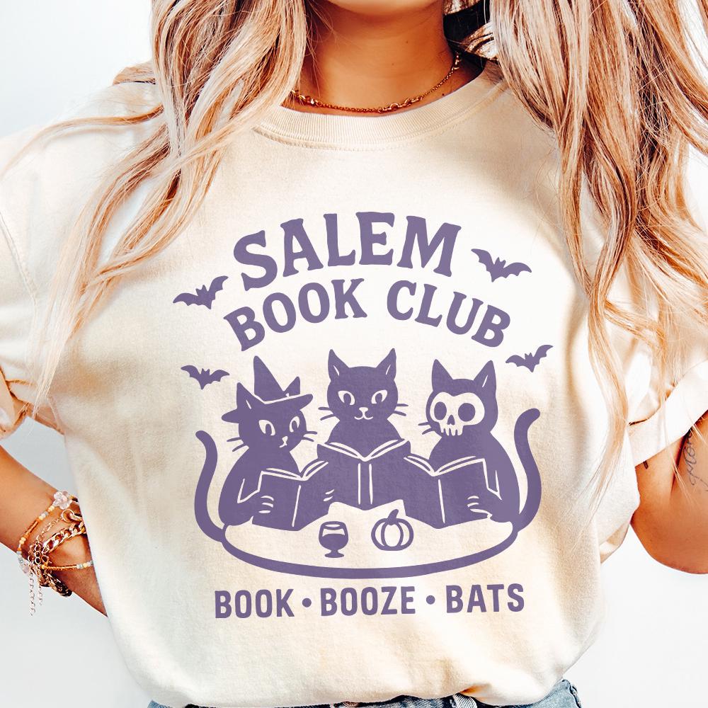 Salem Book Club PNG, Book Booze Bats Digital Download - 300 DPI Design