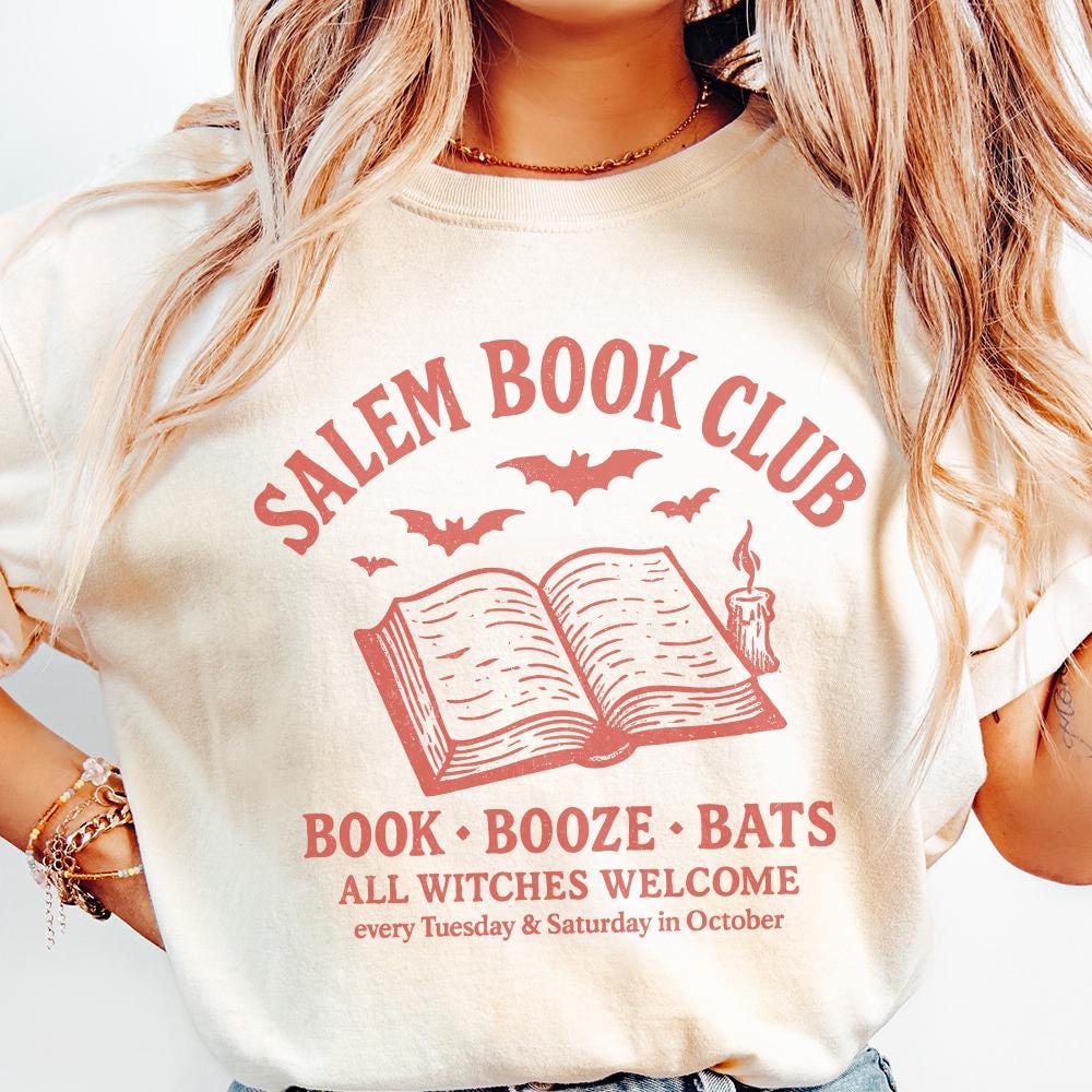 Salem Book Club PNG, Book Booze Bats - 300 DPI Design for T-Shirt