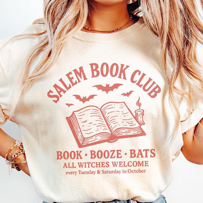 Salem Book Club PNG, Book Booze Bats - 300 DPI Design for T-Shirt