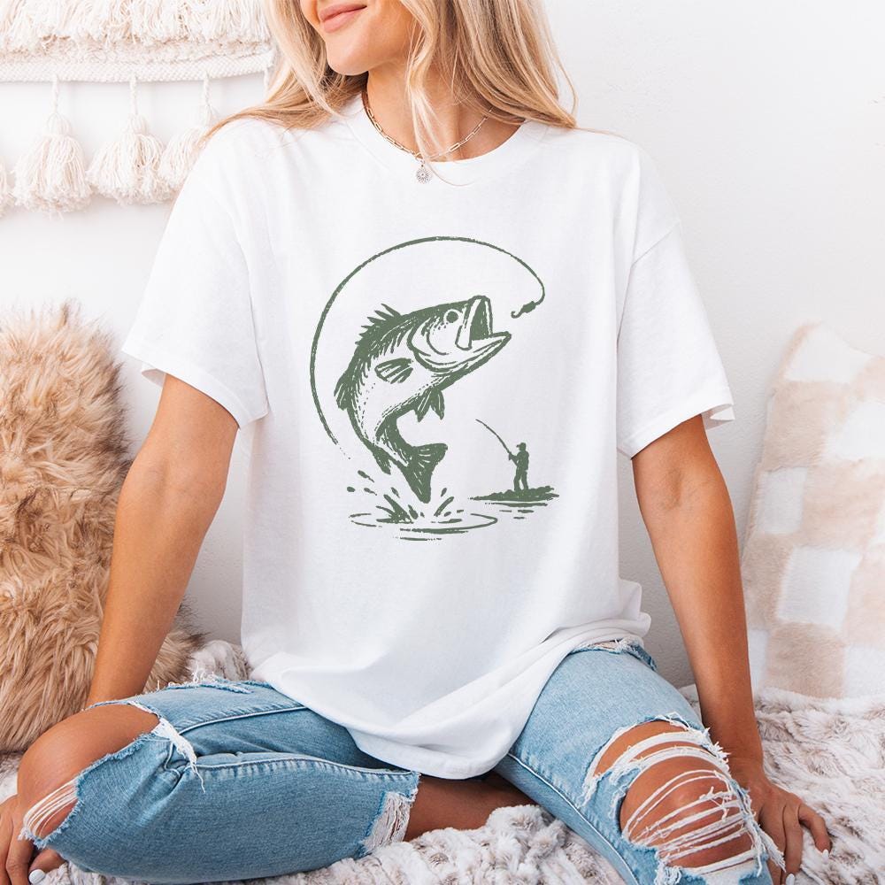 Bass Fishing PNG, Digital Download - 300 DPI Design for T-Shirt