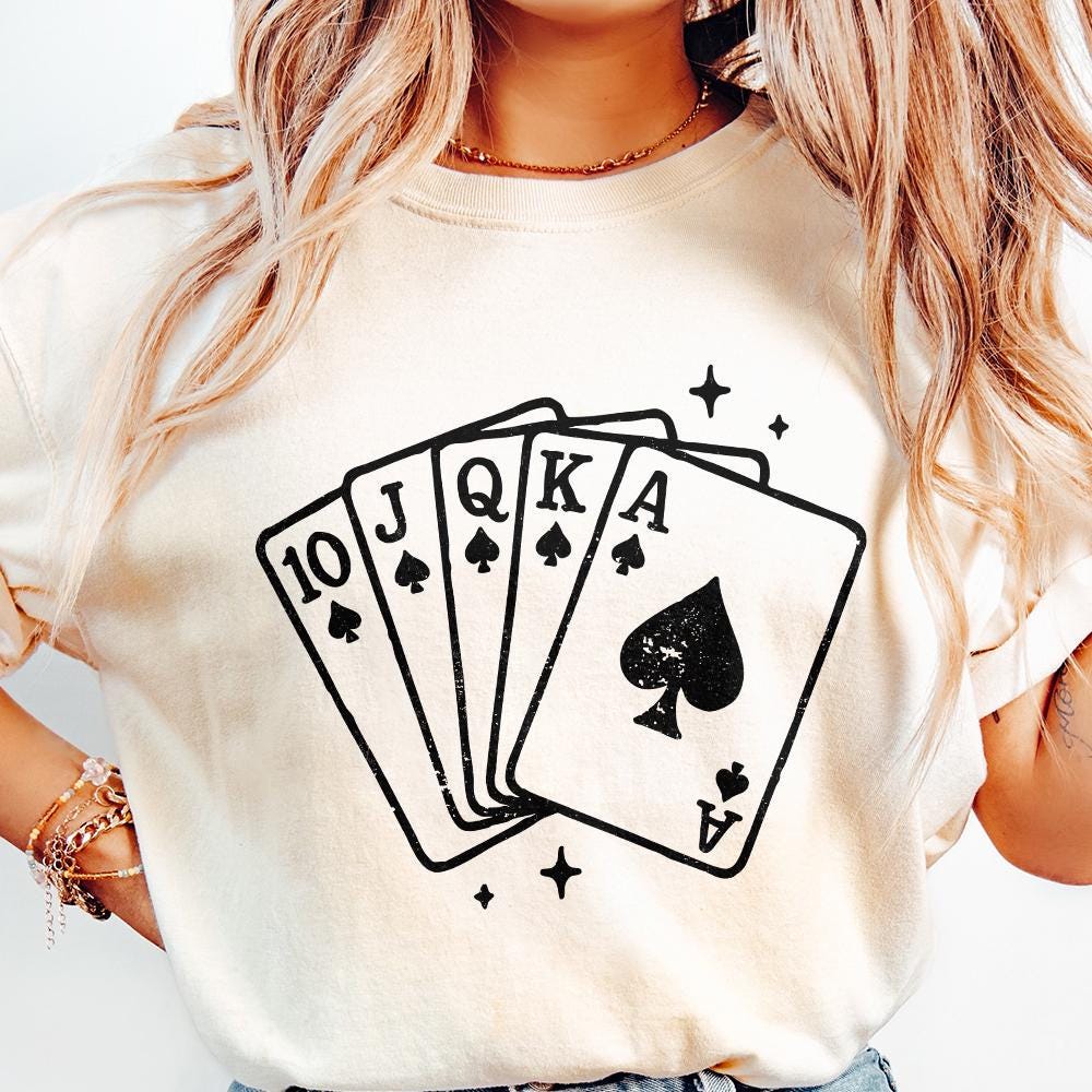 Royal Flush Spade PNG, Poker Cards Digital Download - 300 DPI Design for