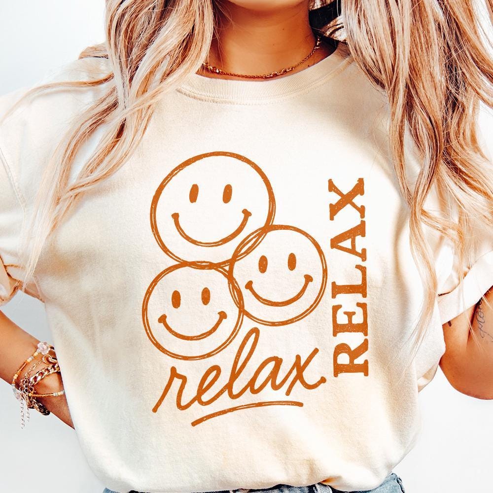 Relax PNG, Smiley Face Digital Download - 300 DPI Design for T-Shirt