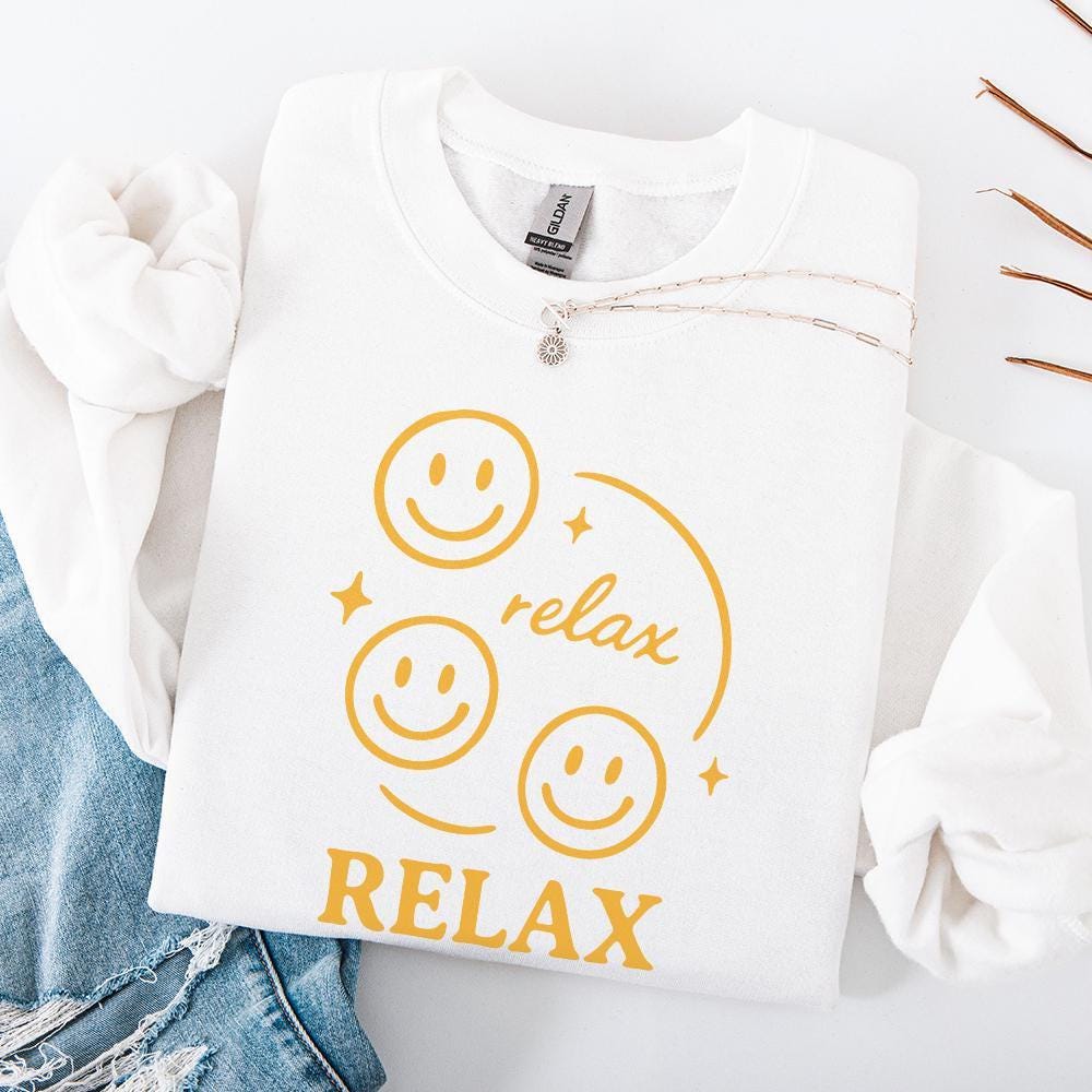 Relax PNG, Smiley Face Digital Download - 300 DPI Design for T-Shirt