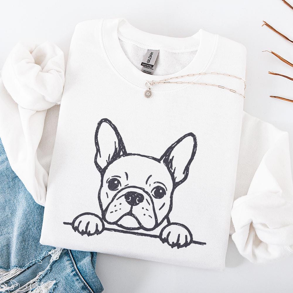 French Bulldog PNG, Cute Dog Line Art - 300 DPI Design for T-Shirt