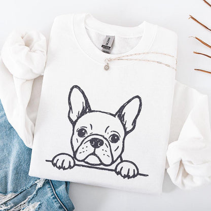 French Bulldog PNG, Cute Dog Line Art - 300 DPI Design for T-Shirt