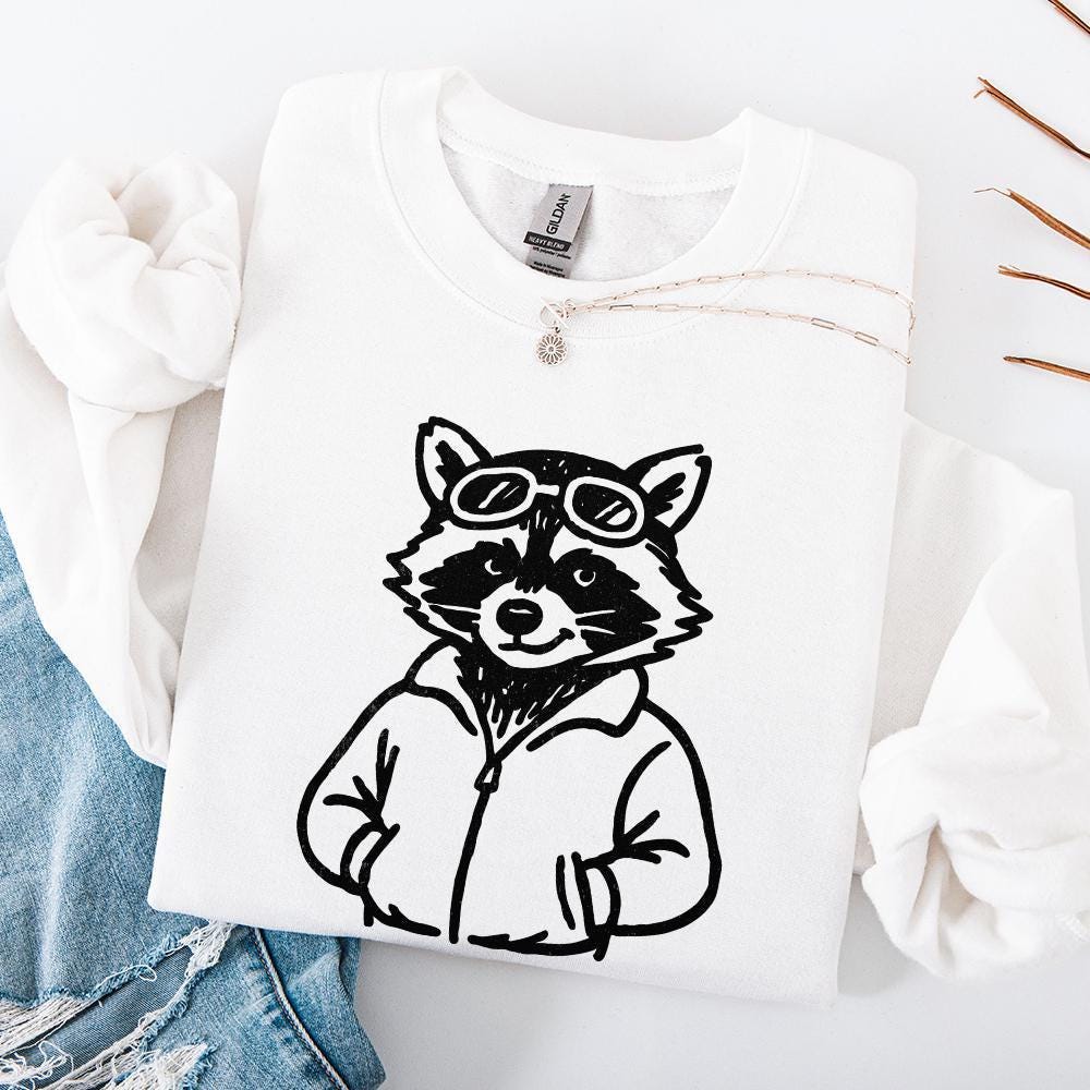 Cool Raccoon with Goggles PNG, Digital Download Animal Art - 300 DPI