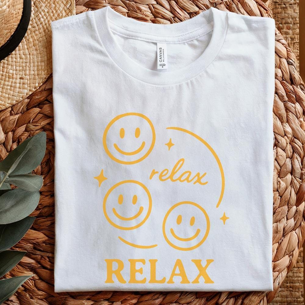 Relax PNG, Smiley Face Digital Download - 300 DPI Design for T-Shirt