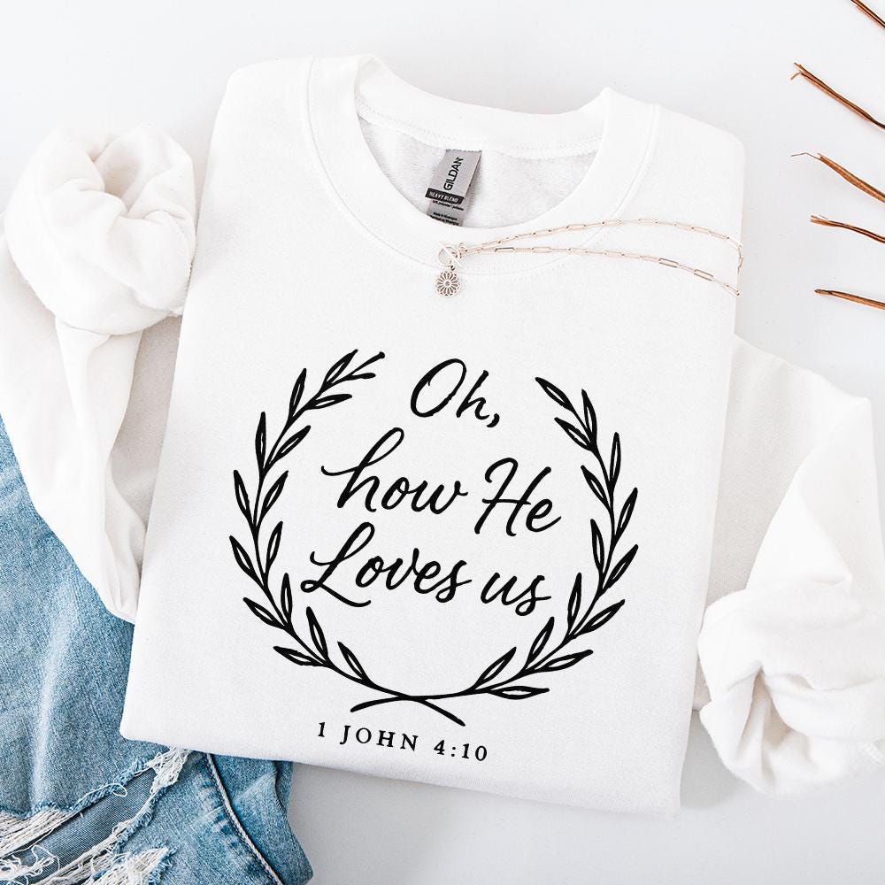 Oh, How He Loves Us PNG - 300 DPI Design for T-Shirt