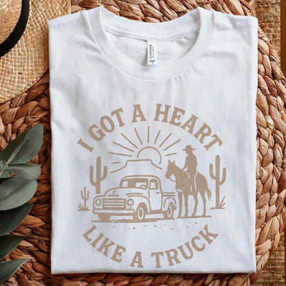 I Got a Heart Like a Truck PNG, Western Vintage Digital Download - 300